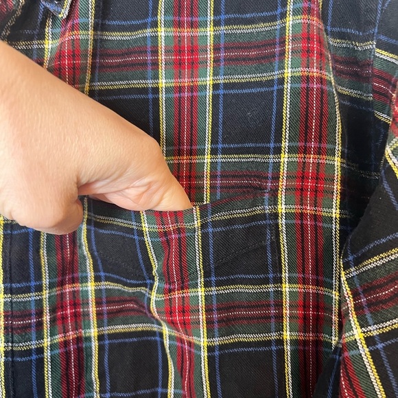 L.L. Bean Shirt Mens Large Long Sleeve Scotch Red Plaid Flannel Vintage Outdoor - Picture 10 of 12